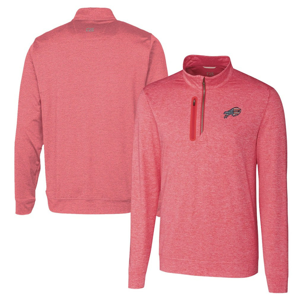 Cutter & Buck Americana Stealth Quarter-Zip Pullover Top - Buffalo Bills Pullover