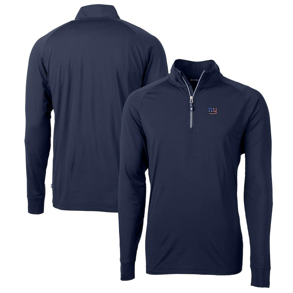 Cutter & Buck Big & Tall Adapt Eco Knit Stretch Recycled Quarter-Zip Pullover Top - New York Giants Pullover
