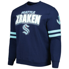 NHL Seattle Kraken Mitchell & Ness Allover Logo Pullover Sweatshirt