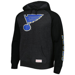 NHL St. Louis Blues Mitchell & Ness Distressed Logo Raglan Pullover Hoodie