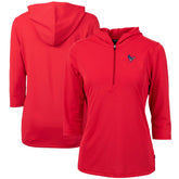 Cutter & Buck Women's Virtue Eco Pique 3/4 Sleeve Half-Zip Pullover Hoodie - Houston Texans Hoodies
