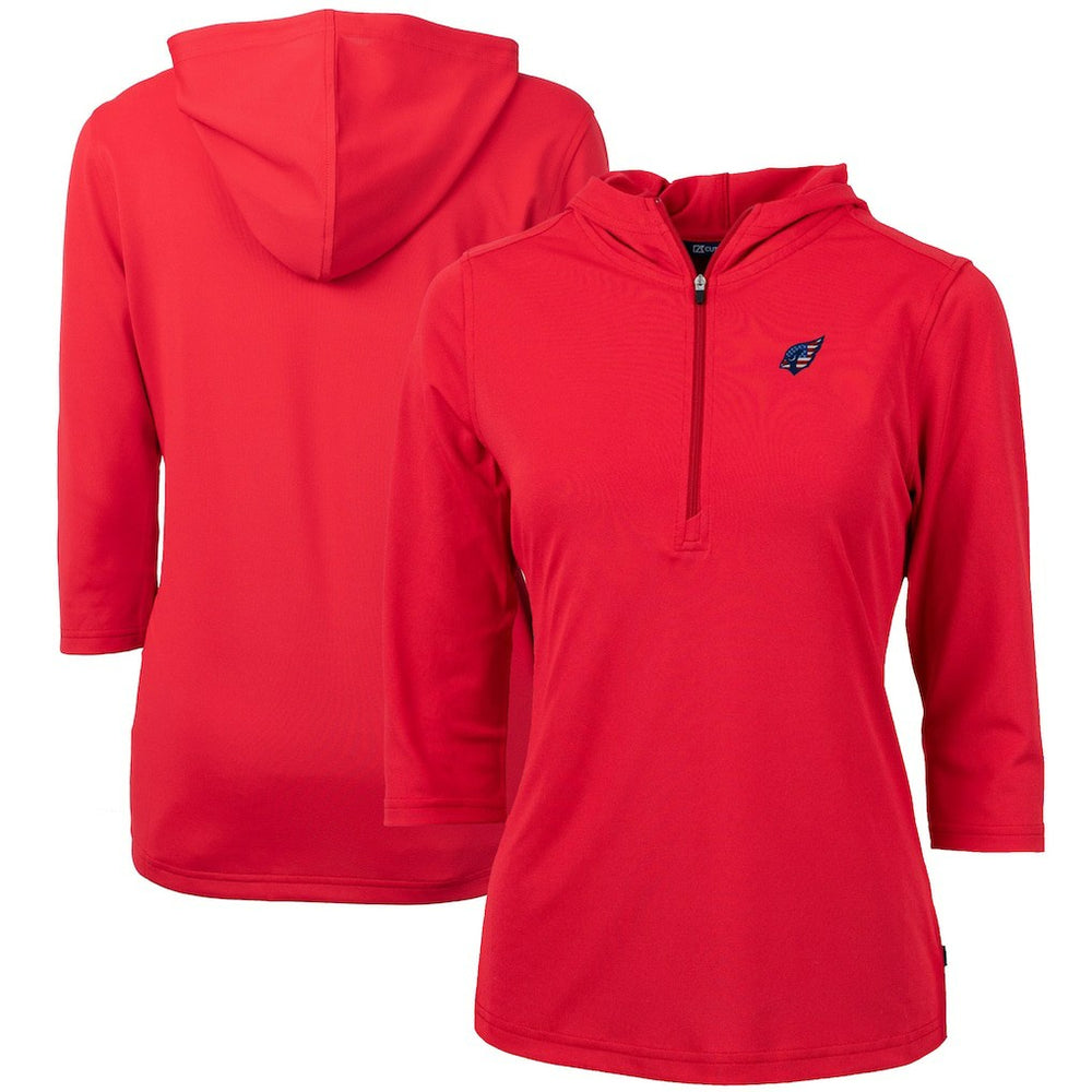 Cutter & Buck Women's Virtue Eco Pique 3/4 Sleeve Half-Zip Pullover Hoodie - Arizona Cardinals Hoodies