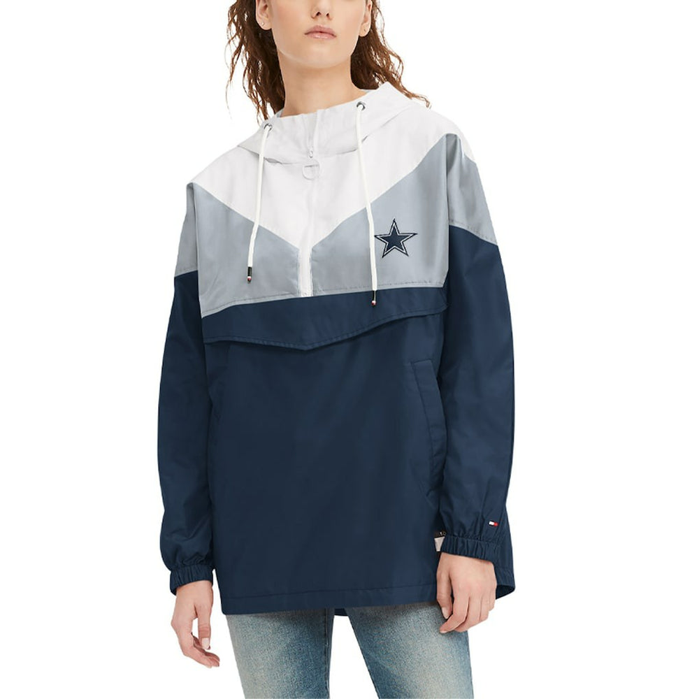 Tommy Hilfiger Women's Staci Half-Zip Hoodie Windbreaker Jacket - Dallas Cowboys Hoodies