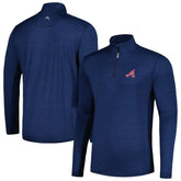 Navy Atlanta Braves Tommy Bahama Delray IslandZone Half-Zip Top
