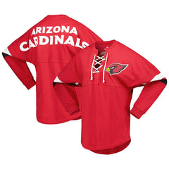 Women's Spirit Jersey Lace-Up V-Neck Long Sleeve T-Shirt - Arizona Cardinals T-shirts