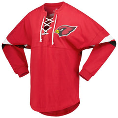 Women's Spirit Jersey Lace-Up V-Neck Long Sleeve T-Shirt - Arizona Cardinals T-shirts