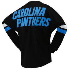 Women's Spirit Jersey Lace-Up V-Neck Long Sleeve T-Shirt - Carolina Panthers T-shirts