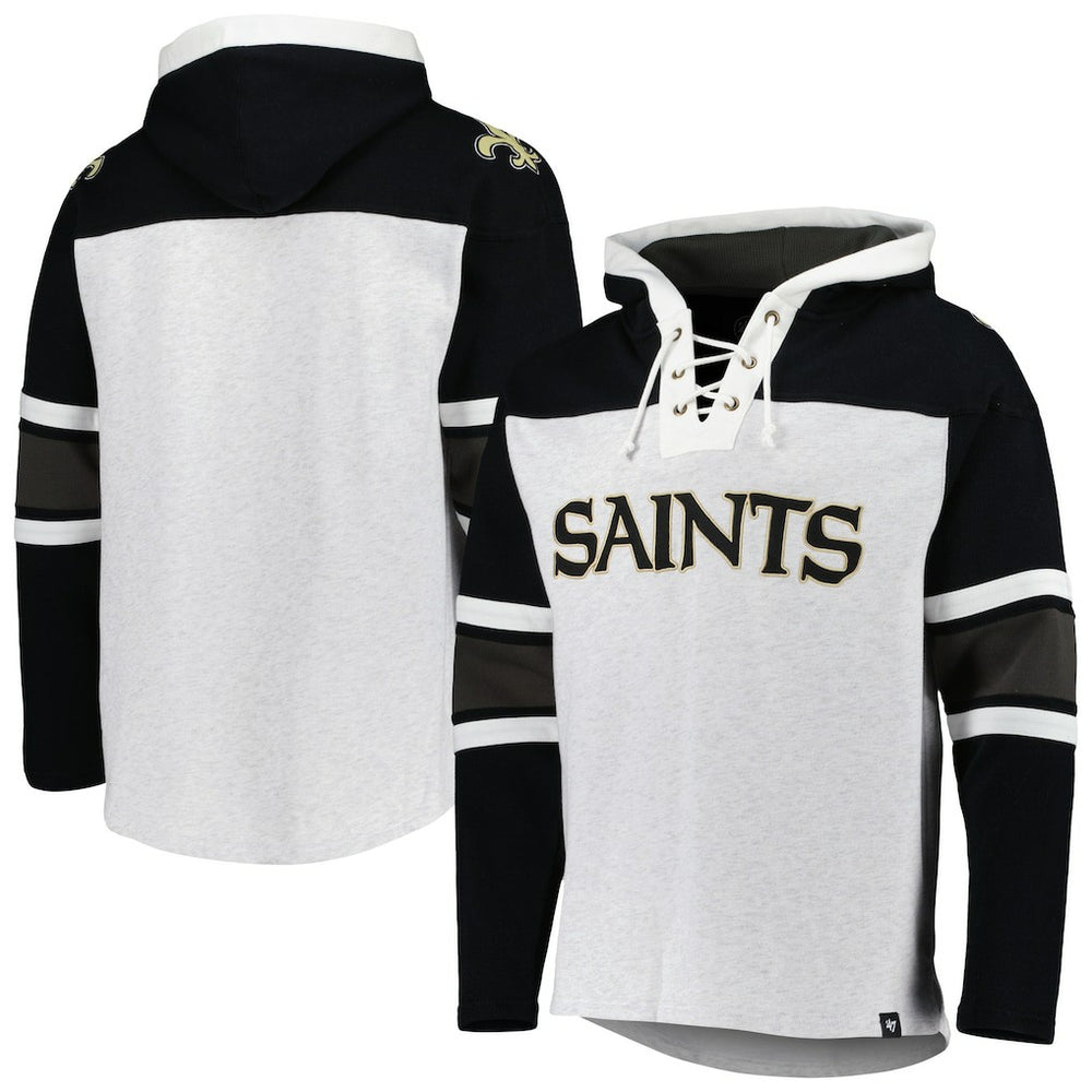 '47 Gridiron Lace-Up Pullover Hoodie - New Orleans Saints Hoodies