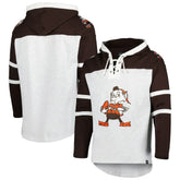 '47 Brownie The Elf Historic Logo Gridiron Lace-Up Pullover Hoodie - Cleveland Browns Hoodies