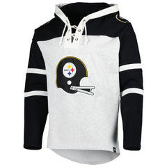 '47 Historic Logo Gridiron Lace-Up Pullover Hoodie - Pittsburgh Steelers Hoodies