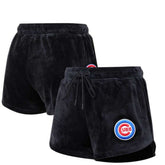 Black Chicago Cubs Pro Standard Women's Classic Velour Lounge Shorts
