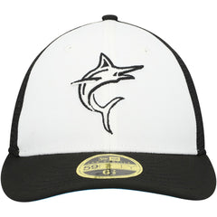Black/White Miami Marlins New Era 2023 On-Field Batting Practice Low Profile 59FIFTY Fitted Hat