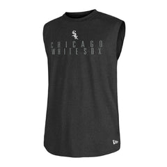 Heather Black Chicago White Sox New Era Team Muscle Tank Top