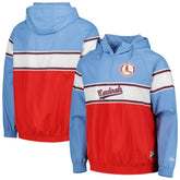 Light Blue St. Louis Cardinals New Era Ripstop Raglan Quarter-Zip Hoodie