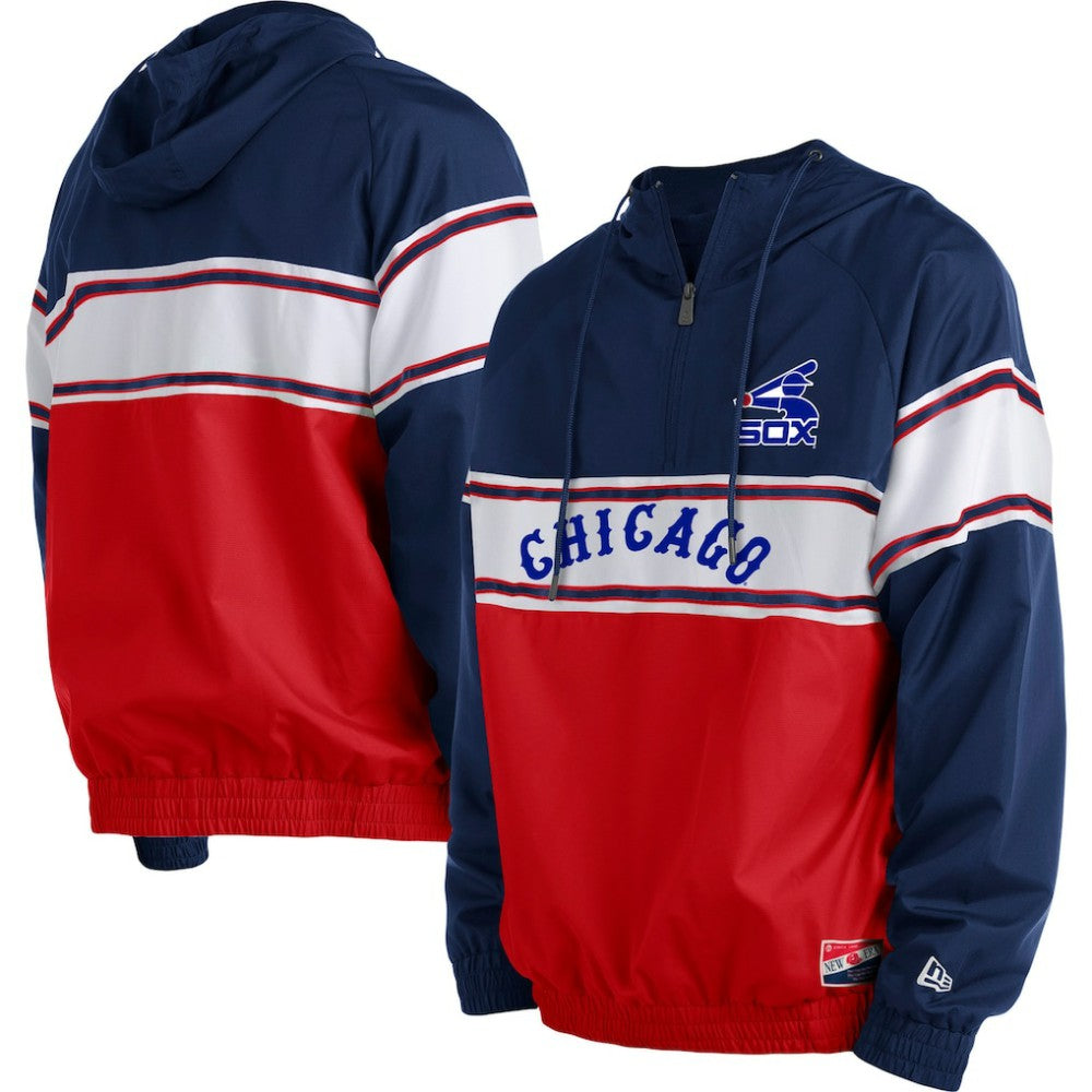 Navy Chicago White Sox New Era Ripstop Raglan Quarter-Zip Hoodie