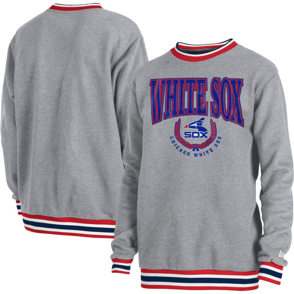 Heather Gray Chicago White Sox New Era Throwback Classic Pullover Sweatshirt