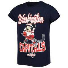 NHL Washington Capitals Girls Youth Mickey Mouse Go Team Go T-Shirt