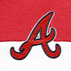 Heather Navy Atlanta Braves New Era Women's Colorblock Full-Zip Hoodie Jacket