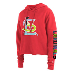 Red St. Louis Cardinals New Era Women's Fashion High Hip Pullover Hoodie