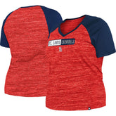 Red St. Louis Cardinals New Era Women's Plus Size Space Dye Raglan V-Neck T-Shirt