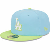 Light Blue/Neon Green Los Angeles Dodgers New Era Spring Color Two-Tone 59FIFTY Fitted Hat