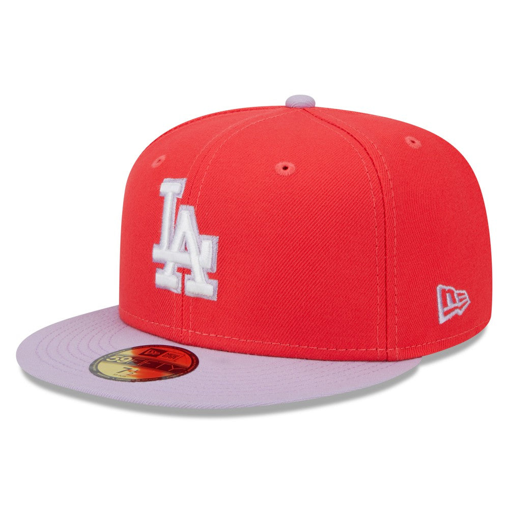 Red/Lavender Los Angeles Dodgers New Era Spring Color Two-Tone 59FIFTY Fitted Hat