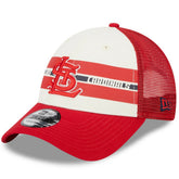 White/Red St. Louis Cardinals New Era Team Stripe Trucker 9FORTY Snapback Hat