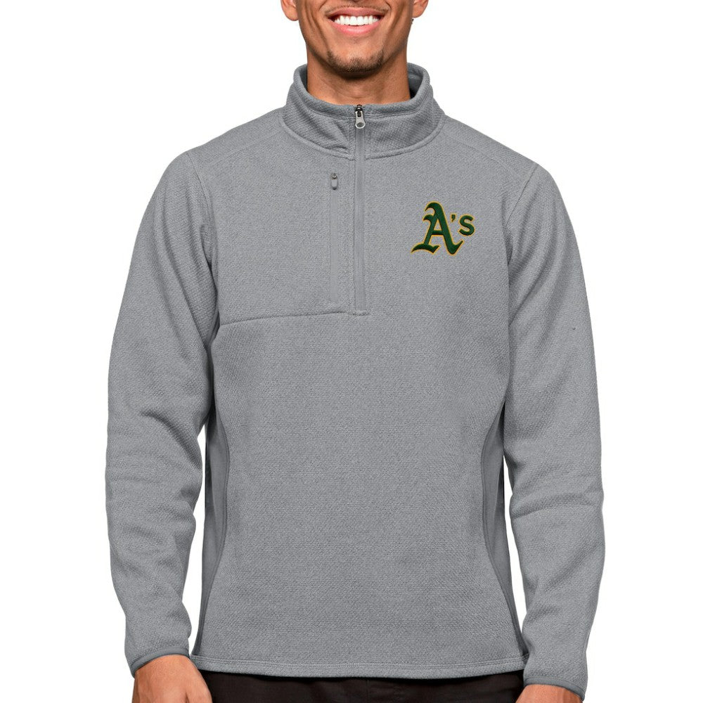Heathered Gray Athletics Antigua Course Quarter-Zip Pullover Top