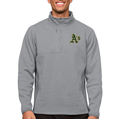 Heathered Gray Athletics Antigua Course Quarter-Zip Pullover Top