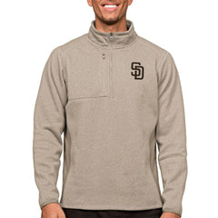 Oatmeal San Diego Padres Antigua Course Quarter-Zip Pullover Top