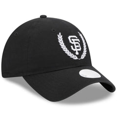 Black San Francisco Giants New Era Women's Leaves 9TWENTY Adjustable Hat