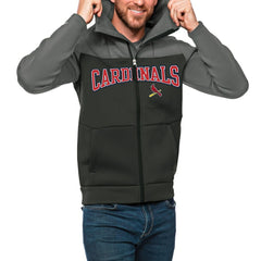 Steel/Charcoal St. Louis Cardinals Antigua Wordmark Protect Full-Zip Hoodie