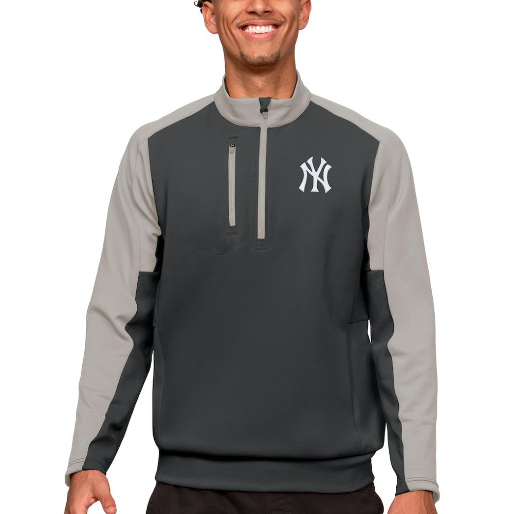 Charcoal New York Yankees Antigua Team Quarter-Zip Pullover Top