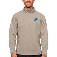 Antigua Course Quarter-Zip Pullover Top - Detroit Lions Pullover