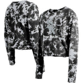 Black Chicago White Sox New Era Women's Tie-Dye Cropped Long Sleeve T-Shirt