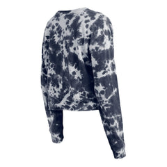 Navy Washington Nationals New Era Women's Tie-Dye Cropped Long Sleeve T-Shirt