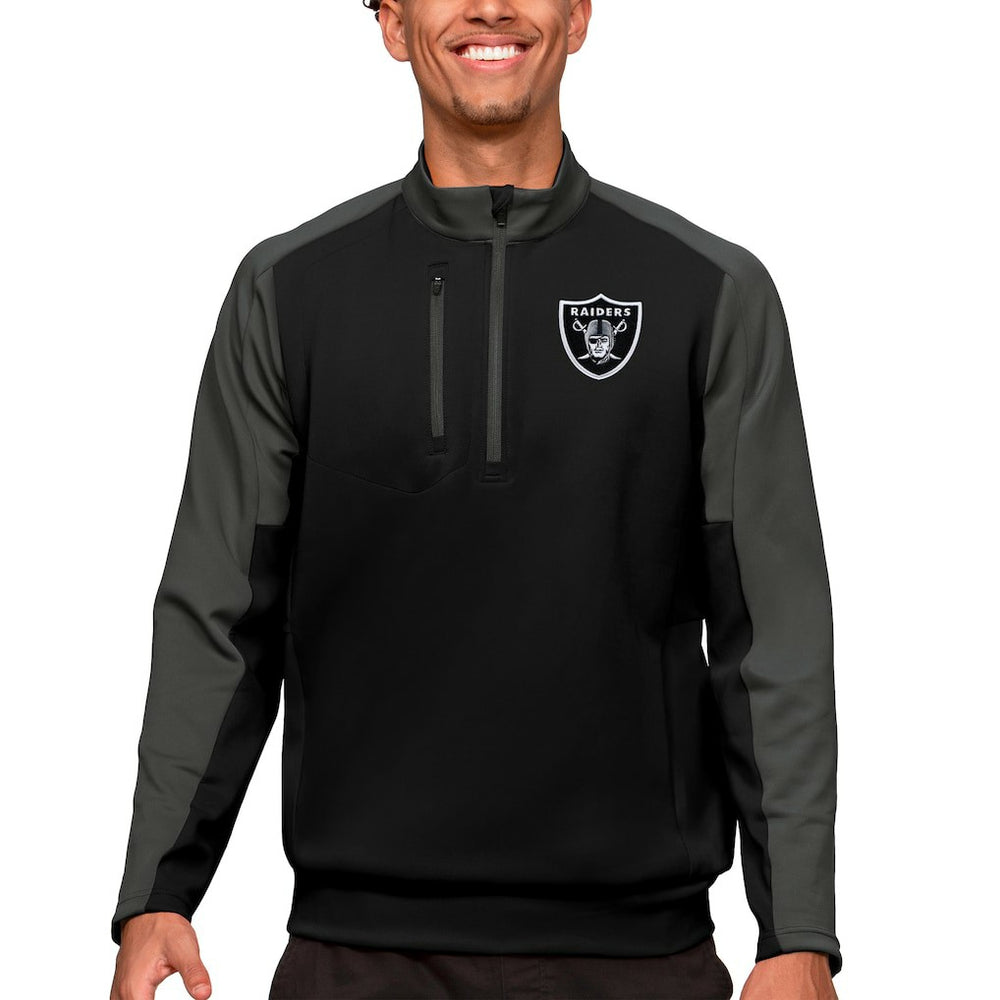 Antigua Team Quarter-Zip Pullover Top - Las Vegas Raiders Pullover