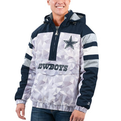 Starter Thursday Night Gridiron Raglan Half-Zip Hooded Jacket - Dallas Cowboys Jackets
