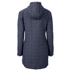 Heathered Navy New York Yankees Cutter & Buck Women's Rainier Primaloft Eco Full-Zip Hoodie Long Coat
