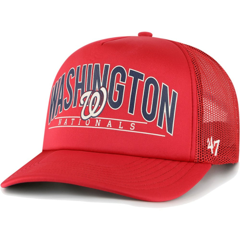 Red Washington Nationals '47 Backhaul Foam Trucker Snapback Hat