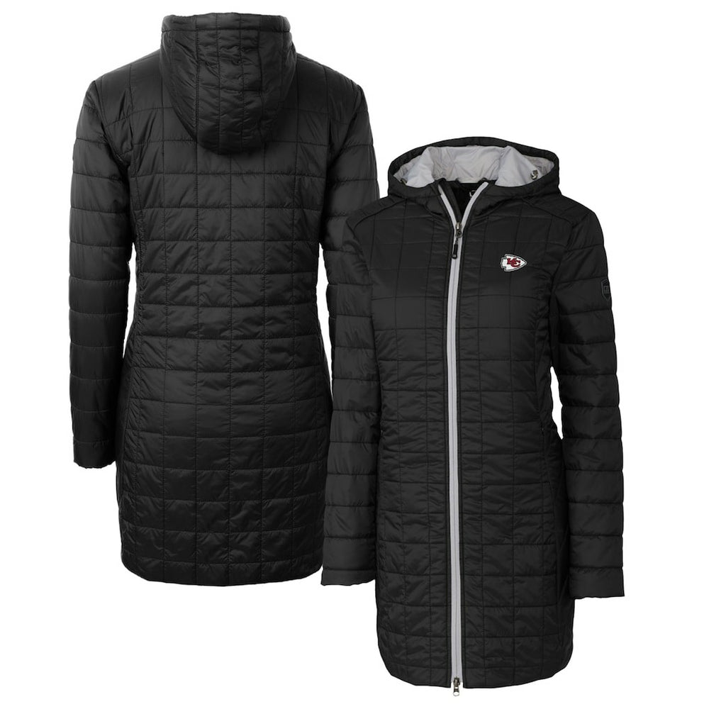 Cutter & Buck Women's Rainier Primaloft Eco Hooded Long Lightweight Coat - Kansas City Chiefs
