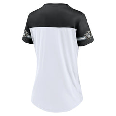 Women's Dueling Slant V-Neck Lace-Up T-Shirt - Las Vegas Raiders T-shirts