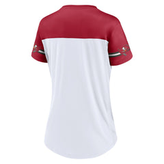 Women's Dueling Slant V-Neck Lace-Up T-Shirt - Tampa Bay Buccaneers T-shirts