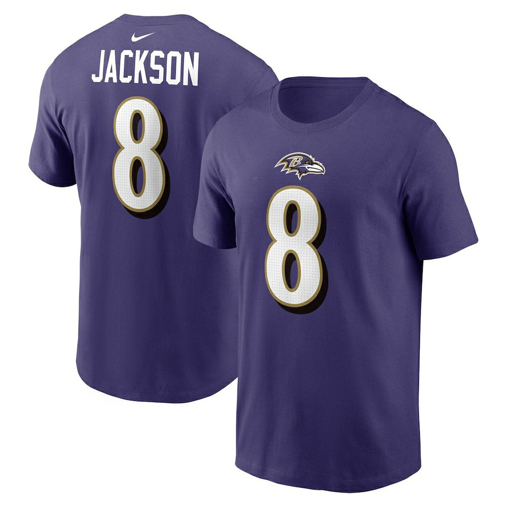 Lamar Jackson Player Name & Number T-Shirt - Baltimore Ravens T-shirts