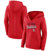 Red St. Louis Cardinals Fanatics Women's Simplicity Crossover V-Neck Pullover Hoodie