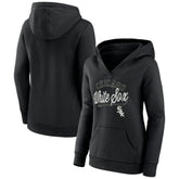Black Chicago White Sox Fanatics Women's Simplicity Crossover V-Neck Pullover Hoodie