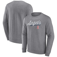 Heather Gray Los Angeles Angels Fanatics Simplicity Pullover Sweatshirt
