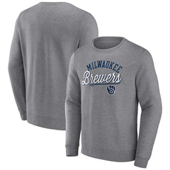 Heather Gray Milwaukee Brewers Fanatics Simplicity Pullover Sweatshirt