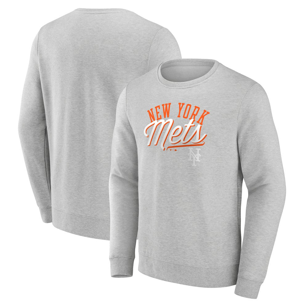 Heather Gray New York Mets Fanatics Simplicity Pullover Sweatshirt