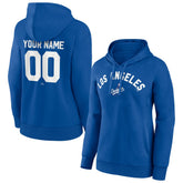 Royal Los Angeles Dodgers Women's Personalized Cooperstown Collection Winning Streak Pullover Hoodie